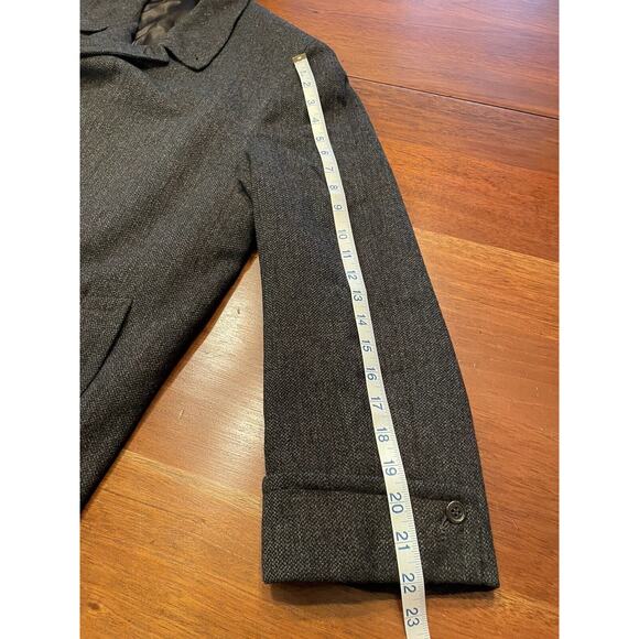 Vintage Hickey Freeman Asheville Wool Over Coat Car Trench Gray Windowpane - Picture 9 of 14